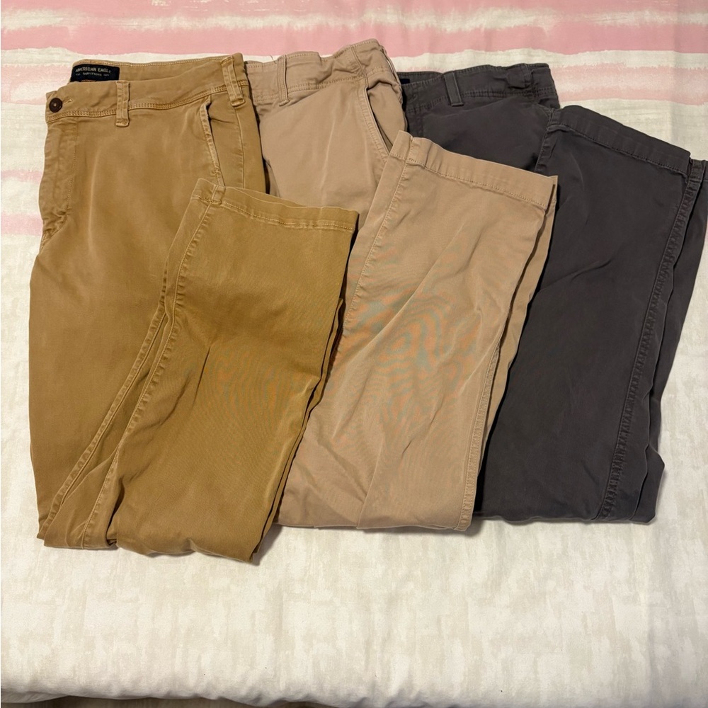American Eagle Outfitters Men's Chinos - Tan, Cream, Gray